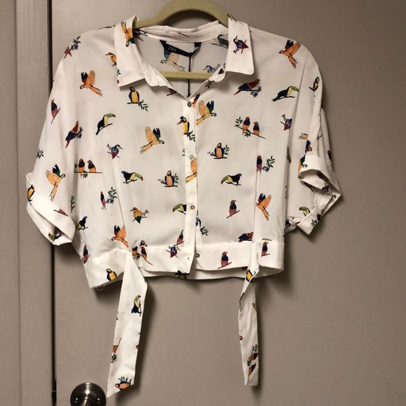 Zara Tops - Zara bird print crop top